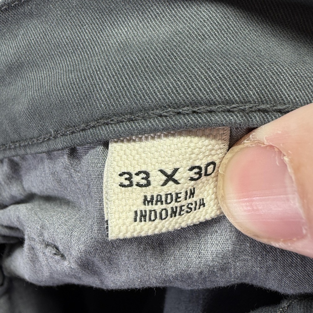 Flint And Tinder Pants Mens 33x30 Gray Chino Tapered Fit Stretch 5-Pocket - Picture 7 of 9